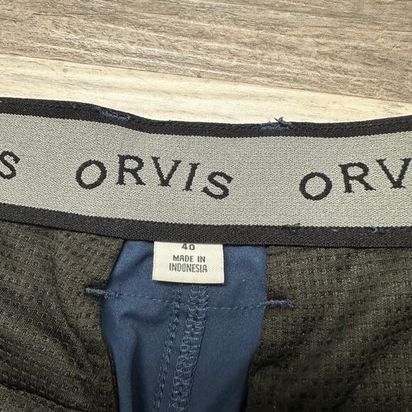 Orvis Blue Black Mens 40 Flat Front Minimalist Casual Performance Chino Shorts - Picture 5 of 12